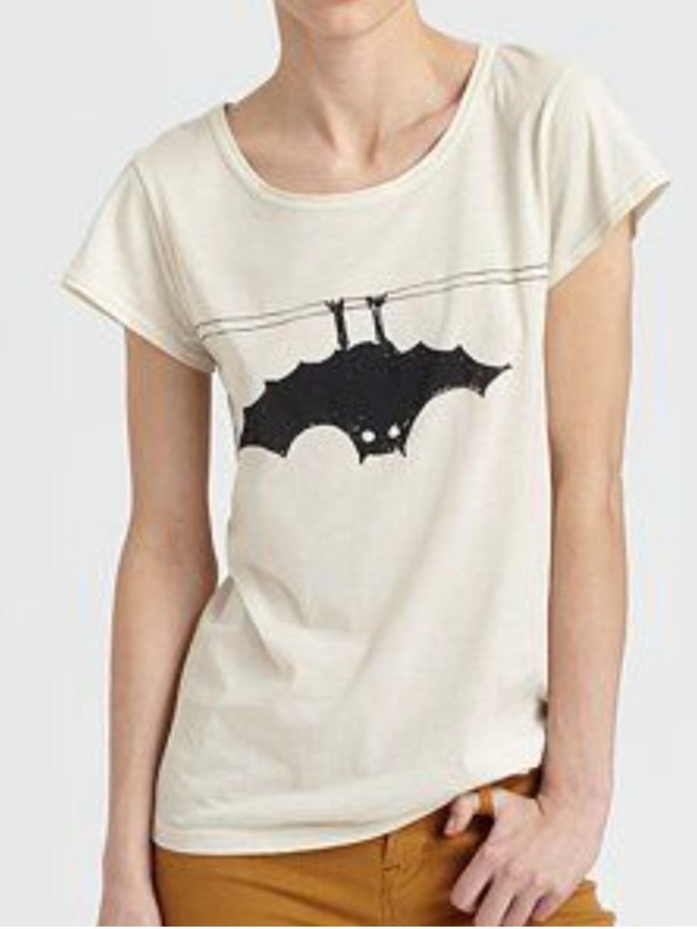Marc by Marc Jacobs Black White Bat Tee Short Sleeve Halloween Top Size S